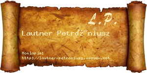 Lautner Petróniusz névjegykártya